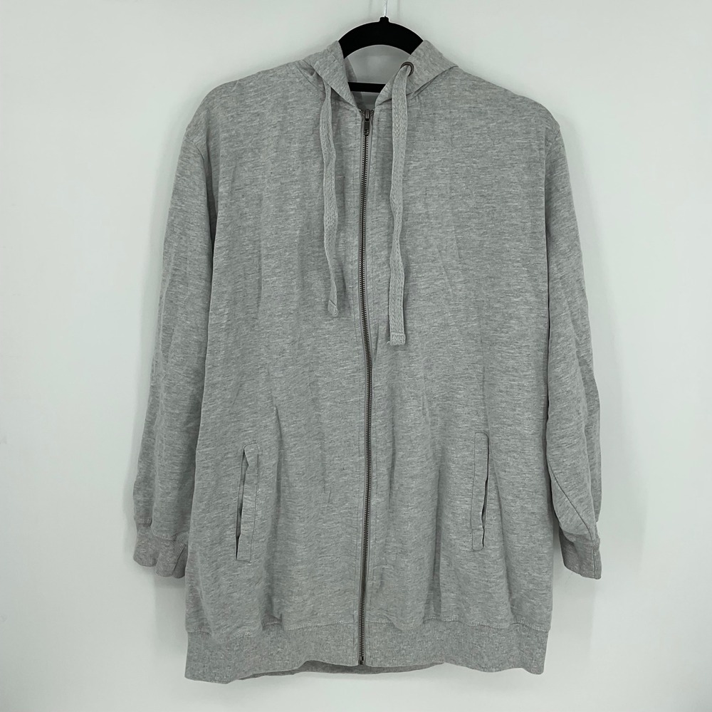 Ellos Gray Full Zip‎ Hoodie Long Sleeve Pockets Size 1X